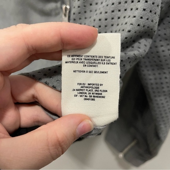 Anthropologie Hei Hei Vegan Suede Perforated Asymmetric Zip Moto Jacket Small - Picture 9 of 10